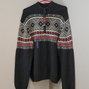 IZOD Nordic 1/4 Zip Pullover Sweater XL NEW